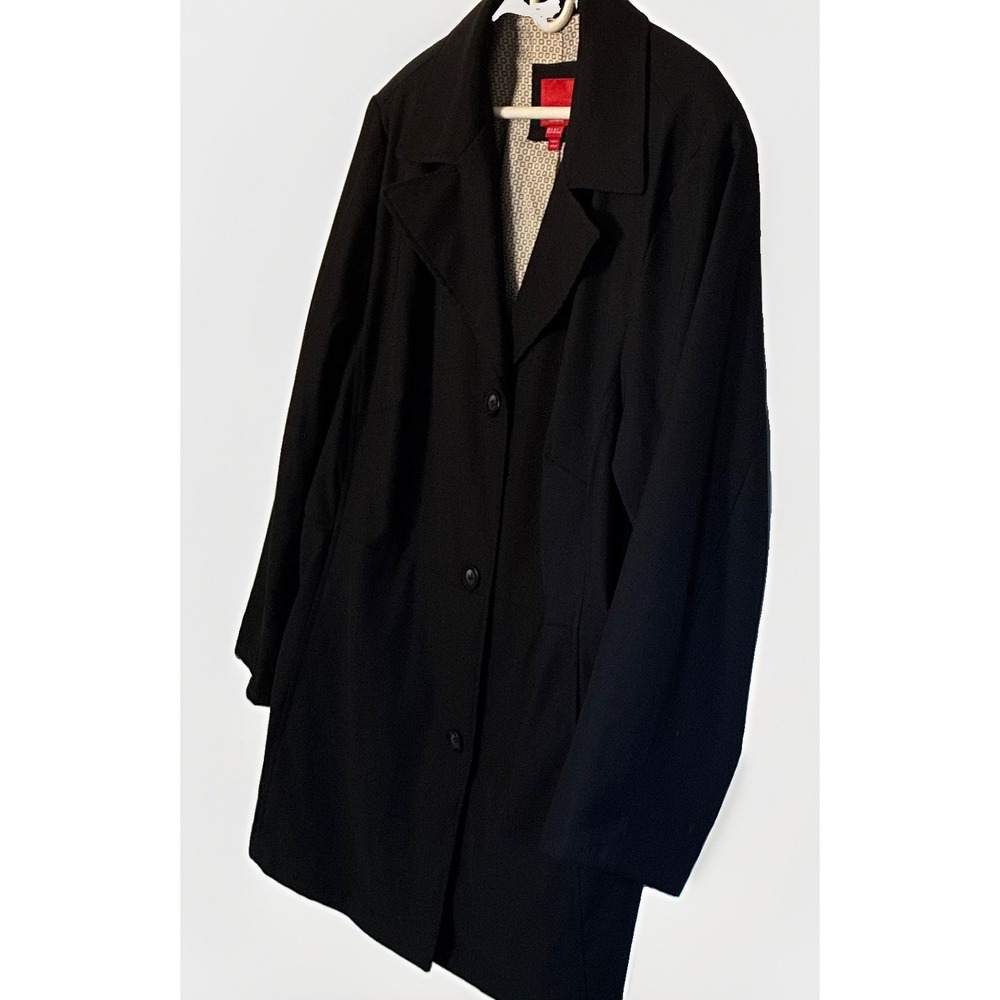 Esprit Women's Black Lined Stretchy Button Mid-Length Jacket Plus Size 3X EUC